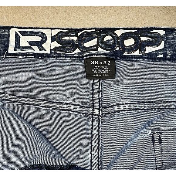 Scoop Men’s Paint Spattered Moto Jeans 38x30 Acid Wash Distressed Biker Denim - Picture 10 of 15